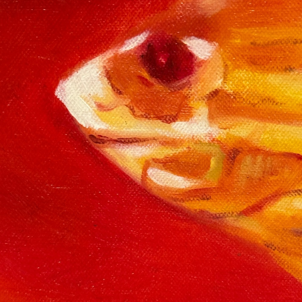 🆕 “Golden Harmony” School of Fish Original – 25.5”x26.5” Framed Oil on Canvas - Picture 5 of 16